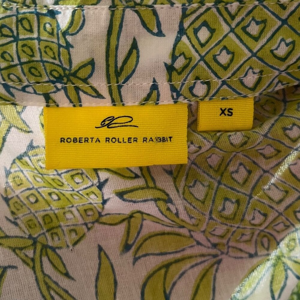 Roberta Roller Rabbit Pineapple Lightweight Butto… - image 5
